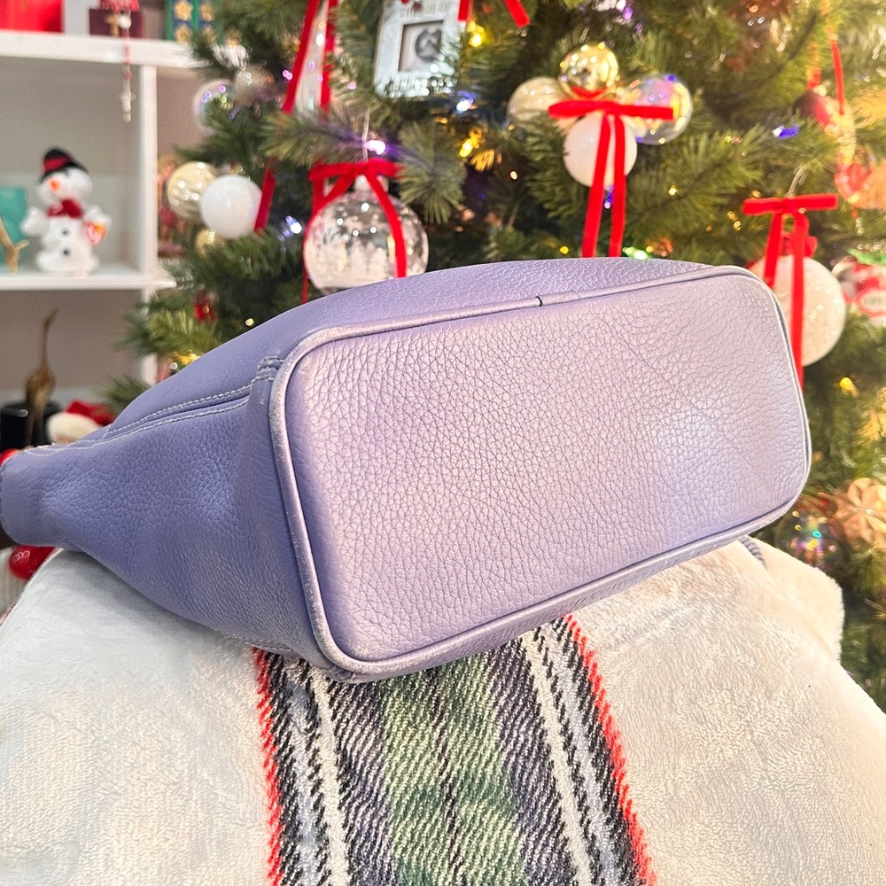 COACH Vintage Sonoma Pocket Zip Natural Grain Leather-Periwinkle - Picture 7 of 15